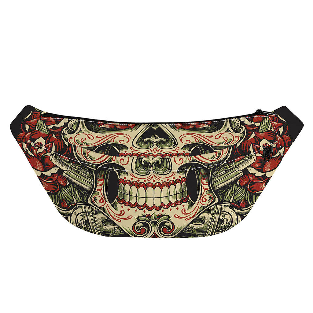 Skull And Roses Tattoo Print Fanny Pack