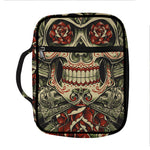 Skull And Roses Tattoo Print Front Pocket Bible Bag