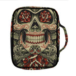 Skull And Roses Tattoo Print Front Pocket Bible Bag
