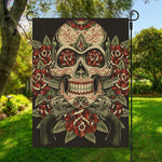 Skull And Roses Tattoo Print Garden Flag