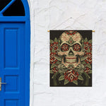 Skull And Roses Tattoo Print Garden Flag