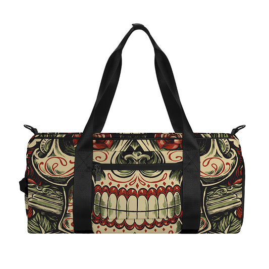 Skull And Roses Tattoo Print Gym Bag