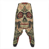 Skull And Roses Tattoo Print Hammer Pants