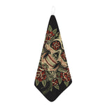 Skull And Roses Tattoo Print Hand Towel
