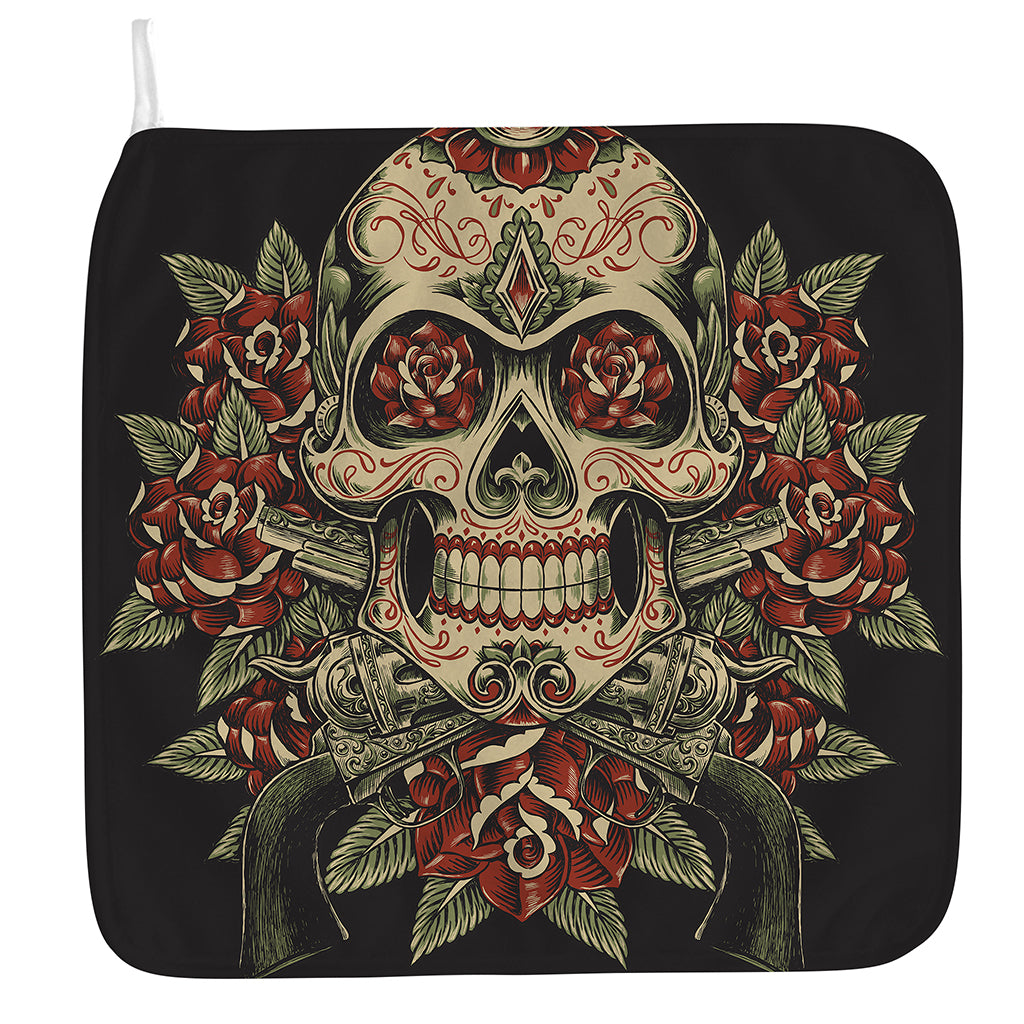 Skull And Roses Tattoo Print Hand Towel