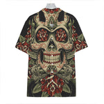Skull And Roses Tattoo Print Hawaiian Shirt
