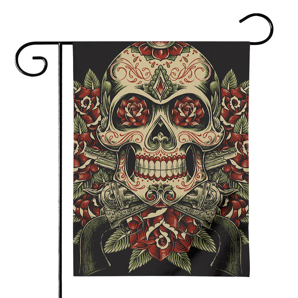 Skull And Roses Tattoo Print House Flag