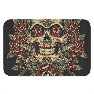 Skull And Roses Tattoo Print Indoor Door Mat