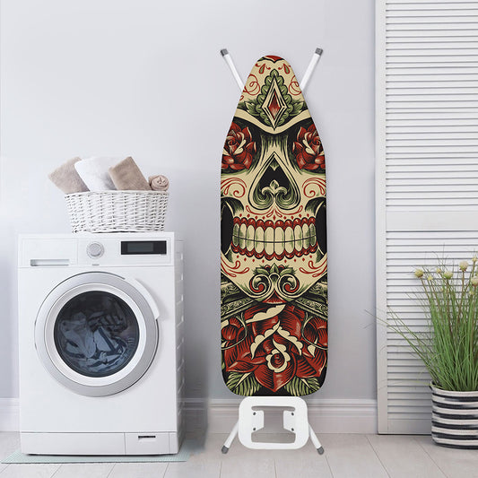 Skull And Roses Tattoo Print Ironing Board Cover