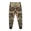 Skull And Roses Tattoo Print Jogger Pants