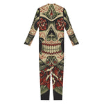 Skull And Roses Tattoo Print Jumpsuit