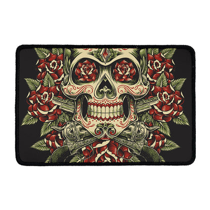 Skull And Roses Tattoo Print Kitchen Mat