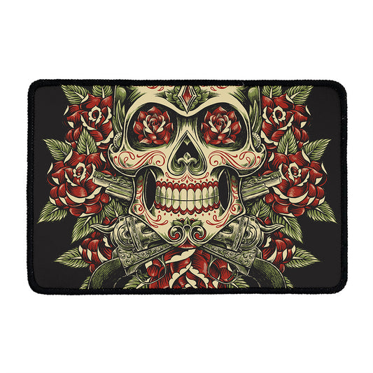 Skull And Roses Tattoo Print Kitchen Mat