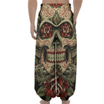 Skull And Roses Tattoo Print Lantern Pants