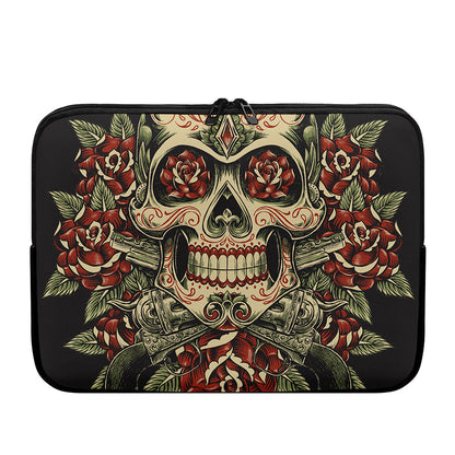 Skull And Roses Tattoo Print Laptop Sleeve
