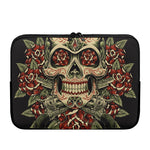 Skull And Roses Tattoo Print Laptop Sleeve