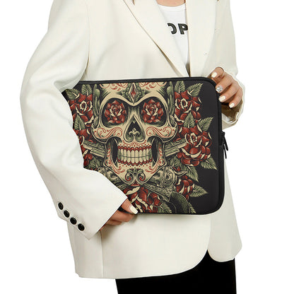 Skull And Roses Tattoo Print Laptop Sleeve