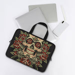 Skull And Roses Tattoo Print Laptop Sleeve With Handle