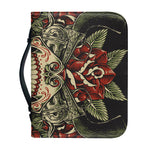 Skull And Roses Tattoo Print Leather Bible Cover