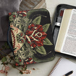 Skull And Roses Tattoo Print Leather Bible Cover