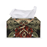 Skull And Roses Tattoo Print Leather Tissue Box Cover