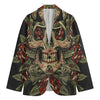 Skull And Roses Tattoo Print Men's Cotton Blazer