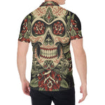 Skull And Roses Tattoo Print Men's Shirt