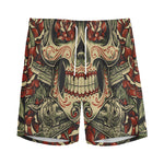 Skull And Roses Tattoo Print Men's Sports Shorts