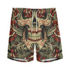 Skull And Roses Tattoo Print Men's Sports Shorts