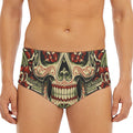 Skull And Roses Tattoo Print Men's Triangle Swim Briefs