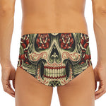 Skull And Roses Tattoo Print Men's Triangle Swim Briefs