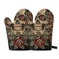 Skull And Roses Tattoo Print Oven Mitts