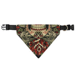 Skull And Roses Tattoo Print Over The Collar Dog Bandana