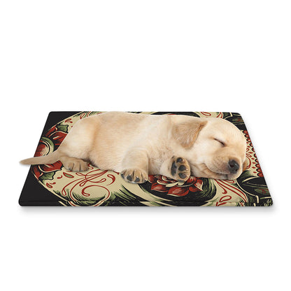 Skull And Roses Tattoo Print Pet Cooling Mat Cover