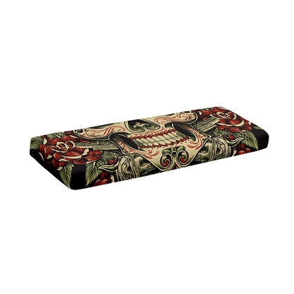 Skull And Roses Tattoo Print Piano Keyboard Cover