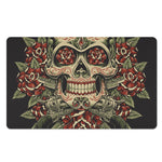 Skull And Roses Tattoo Print Polyester Doormat