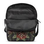 Skull And Roses Tattoo Print Rectangular Crossbody Bag