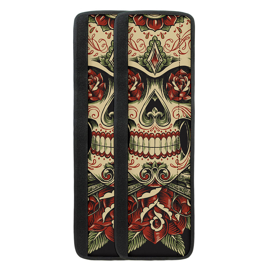 Skull And Roses Tattoo Print Refrigerator Handle Covers
