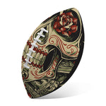 Skull And Roses Tattoo Print Rugby Ball