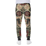 Skull And Roses Tattoo Print Scuba Joggers