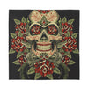 Skull And Roses Tattoo Print Silk Bandana