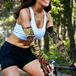 Skull And Roses Tattoo Print Sun Protection Arm Sleeves