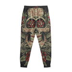 Skull And Roses Tattoo Print Sweatpants
