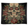 Skull And Roses Tattoo Print Tapestry