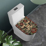 Skull And Roses Tattoo Print Toilet Lid Cover