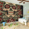 Skull And Roses Tattoo Print Wall Sticker