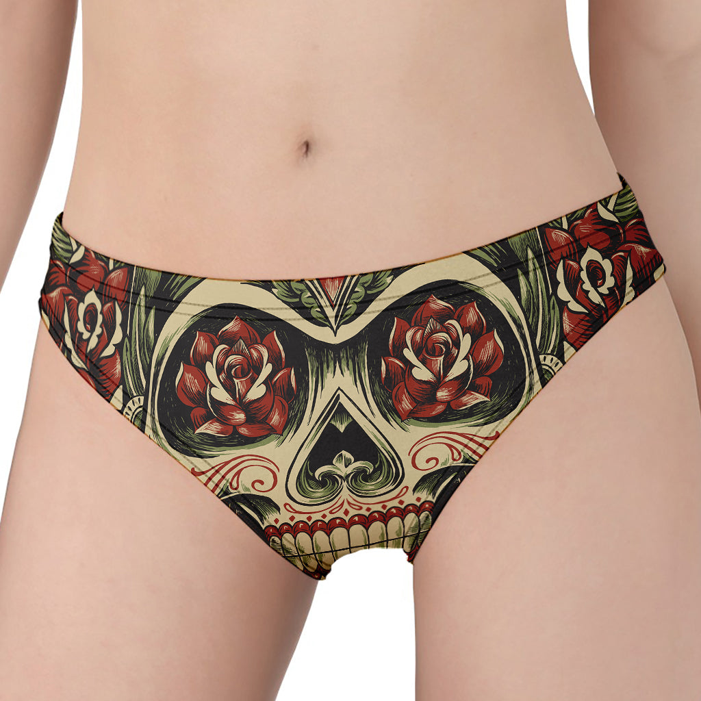 Skull And Roses Tattoo Print Women's Panties