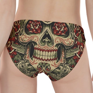 Skull And Roses Tattoo Print Women's Panties