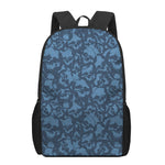 Skull Denim Jeans Pattern Print 17 Inch Backpack
