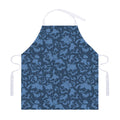 Skull Denim Jeans Pattern Print Adjustable Apron